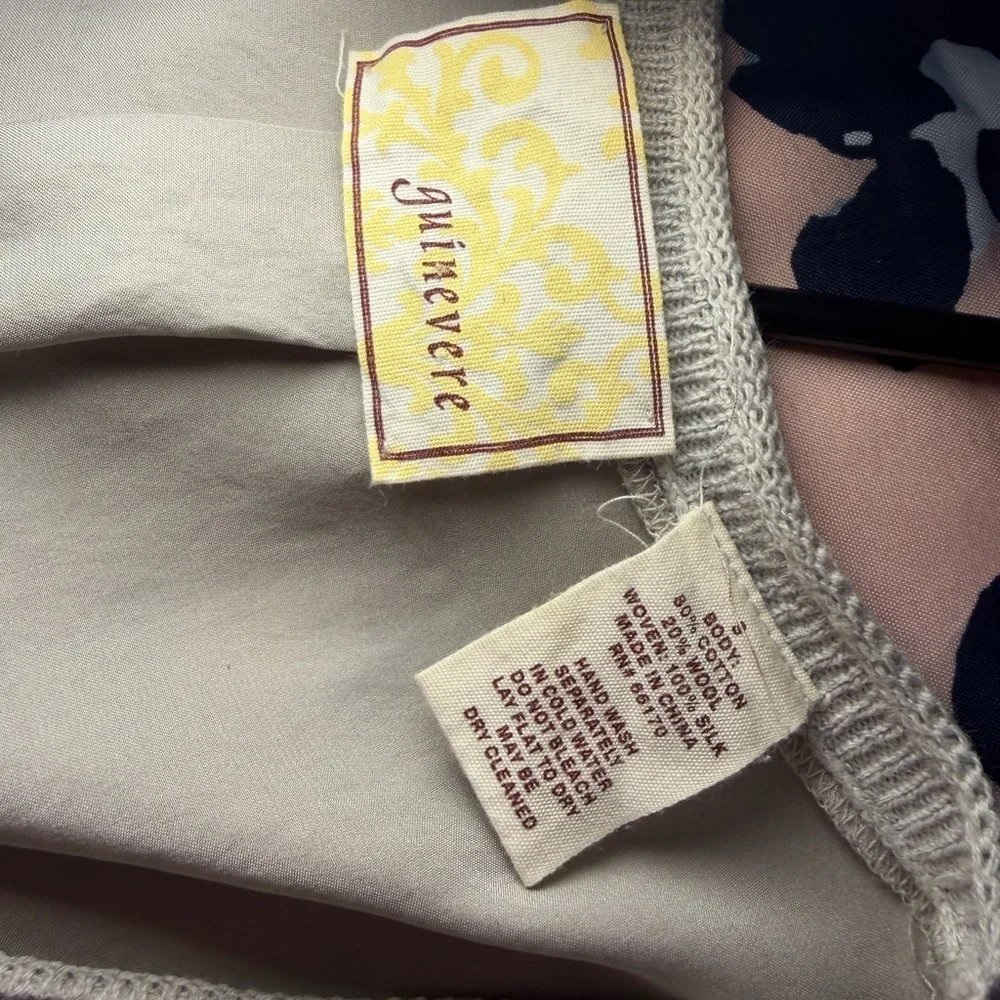 Guinevere X Anthropologie Grey Wool & Silk Blend Cardigan Size Small